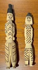 Pair of Brazil Wood Figures Statues Carvings Dolls Kawa Karajá Indigenous People picture