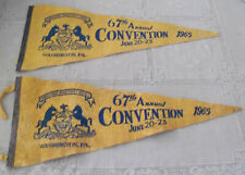 TWO Vintage Felt Pennants Pennsylvania Magistrates Association Convention 1965 picture