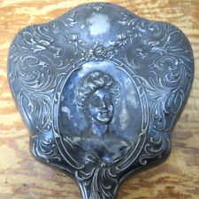 Antique Victorian Lady Woman Silver Hand Mirror picture