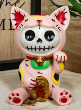 Furry Bones Pink Maneki Neko Skeleton Figurine Lucky Cat Kitten Furrybones Toy picture