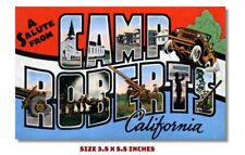 CAMP ROBERTS CALIFORNIA FRIDGE MAGNET OLD POSTCARD IMAGE 3.5 X 5.5 