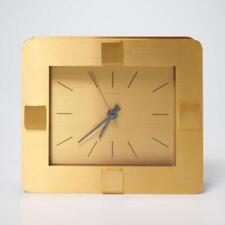 Hour Lavigne French Modernist Lacquered Wood Brass Table Top Desk Quartz Clock picture