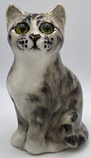 WINSTANLEY LIGHT GREY TABBY CAT Size 1 - Ceramic w/Glass Eyes - England picture
