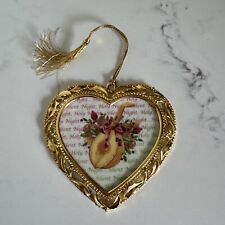 Vintage Royal Albert Old Country Roses Porcelain & Brass Christmas Tree Ornament picture