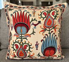 Uzbek Handmade Suzani Silk Pillowcase, New, Shipped from USA picture