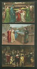3 Pre 1915 Unused Post Cards Stengel Co. Dresden Dantes Dream The Night Watch picture