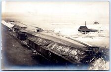 Postcard RPPC CM&StP Railroad Boxcars Loading Chute Mill? Plains State? P8N picture