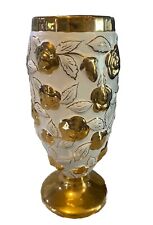 10” Vintage White And Gold Floral Vase picture