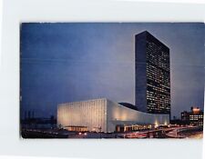 Postcard Evening view of the United Nations Headquarters New York City NY USA picture