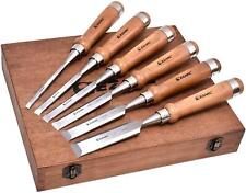Ezarc Set Of 6 Chisels For Woodworking, Wooden Box Case, Alloy Steel 1 picture