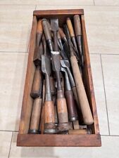 Japanese Vintage Chisel 31set and wooden box Nomi made by famous blacksmith/2m picture