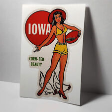 Iowa Pinup Vintage Style Travel Decal / Vinyl Sticker, Luggage Label picture