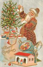 Postcard Merry Christmas Santa Interior 1909 artist impression 23-8839 picture