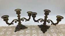 Antique Candlestick with 3 Arms Exquisite Decorative Candelabra Made in Italy picture
