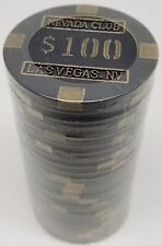 Poker Chips (25) $100 Nevada Club 15 gram Brass Core * picture