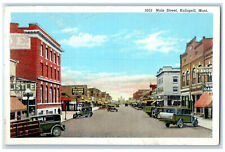 c1930's Hotel Cafe Business District Main Street Kalispell Montana MT Postcard picture