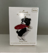 Hallmark Ornament 2012-Puppy Love-Black & White Dog-Frisbee-Puppy Love Series picture