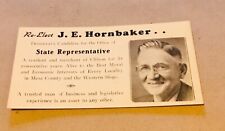 Vintage Re-elect J.E. Hornbaker card picture