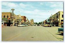 c1960's Grand Avenue At Fourth Street Cars Spencer Iowa IA Unposted Postcard picture