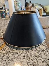 Vintage Mid Century Modern MCM Brass Lampshade Black Hollywood Regency Shade picture