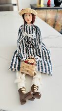 Vintage Folk Art Figurine, Sandra Harrison, Melancholy Dollies Apple Picking picture