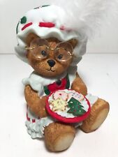 CHAPEAU NOELLE ~~ ENESCO.~MRS. CLAUS~BEAR HOLDING PLATE OF COOKIES picture