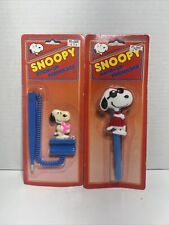 Vtg 70’s Peanuts Snoopy Joe Cool Roller Skates Hang Up Pen Holder & Stick Up Pen picture