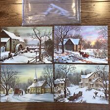39 Vintage Christmas Postcards Olympicard Note Cards Winter Sleigh Scenes Clean picture