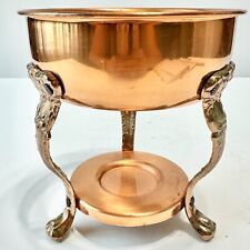 Vintage Copper and Brass Coffee Carafe Warming Stand 6.25” Tall picture