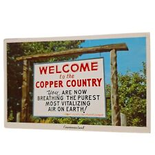 Postcard Welcome To The Copper Country Keweenawland Michigan Chrome picture