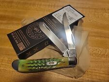 CASE XX BURNT BRIGHT GREEN BONE MINI TRAPPER * LIZARDSKIN EXCLUSIVE KNIFE picture