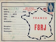 Vintage QSL Radio  Postcard  F8RJ PARIS FRANCE Feb 7 1938 REF QSL STAMP picture