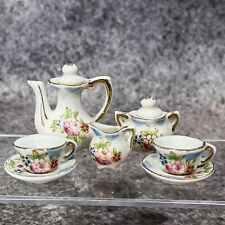 Tea For 2 Vintage Miniature Bone China Japan Pot Sugar Bowl Creamer Cup Saucer picture