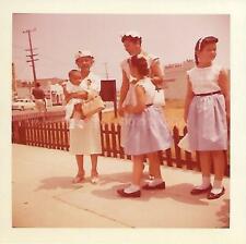 CHURCH LADIES With Girls In Training FOUND PHOTO Color Snapshot VINTAGE 08 26 H picture