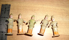 Antique German 5 Carved Wood Erzegebirge Soldiers picture