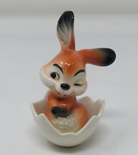Vintage Goebel Red Orange Brown  Winking Rabbit In Egg Shell Bunny Figurine picture