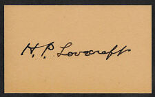 H.P. Lovecraft  Autograph Reprint On Genuine Original Period 1930s 3X5 Card  picture