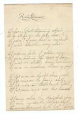 1893 Hand Written Poem 