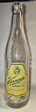 VERNOR'S Ginger Ale 1957 Huntington WV 8oz ACL BOTTLE Clear Glass w/GNOME Scarce picture