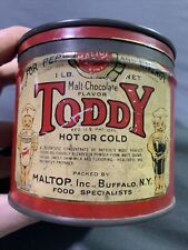 Vintage Original Graphic Litho Malt Chocolate TODDY 1 Lb Food Tin Can Buffalo NY picture