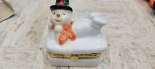 Vintage Christmas Snowman Cutest Trinket Box - Very Unique NEW,  Classic gift picture