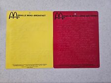 1984, McDonald's, (2) BRAILLE MENUS ~Breakfast & Lunch, Dinner~ Rare & HTF  picture