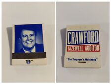 Vtg Matchbook CRAWFORD Tazewell Auditor Pekin, IL Political Republican Campaign  picture