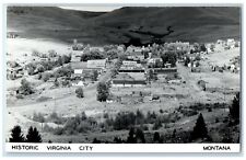 c1950's Bird's Eye View Of Historic Virginia City Montana MT RPPC Photo Postcard picture