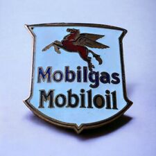 Mobilgas Mobiloil Badge Emblem Enamel Wear Pegasus 2 Prong Back 1-5/8