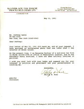 PHILIP NOEL - Governor of Rhode Island (73-77) - Autograph Letter picture