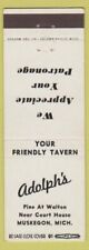 Matchbook Cover - Adolph's Muskegon MI bar picture