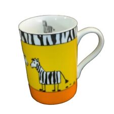Konitz Zebras Footprints Yellow Orange Striped Animal 12 oz Coffee Mug Germany picture