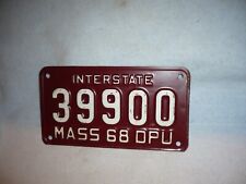 Massachusetts 1968 INTERSTATE DEPARTMENT PUBLIC UTILITIES License Plate free  sh picture