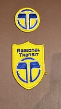 Two Vintage Sacramento California CA Regional Transit Driver Uniform Patches picture